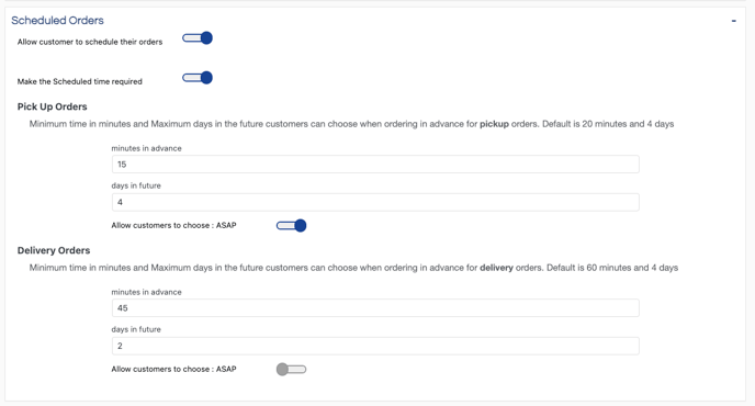 SOO Scheduled Orders section