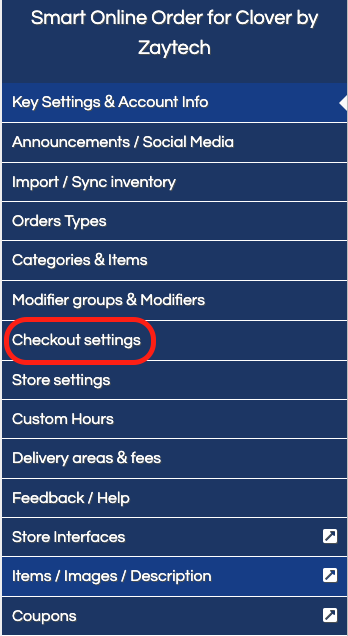 SOO menu Checkout settings-1