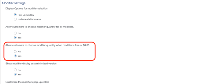Soo modfiers settings quanity when free